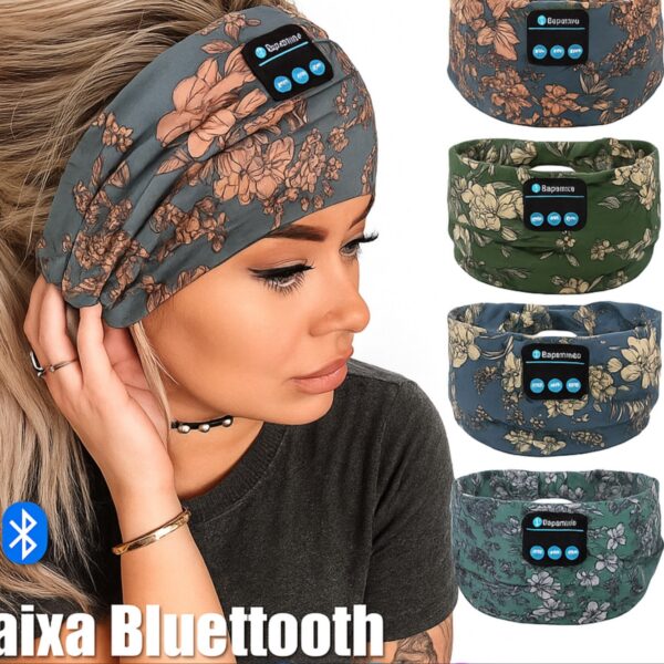 Faixa Bluetooth com Auscultadores Integrados para Dormir e praticar Desporto